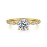 Lanna - 14K Yellow Gold Round Diamond Engagement Ring - 0.25 ct