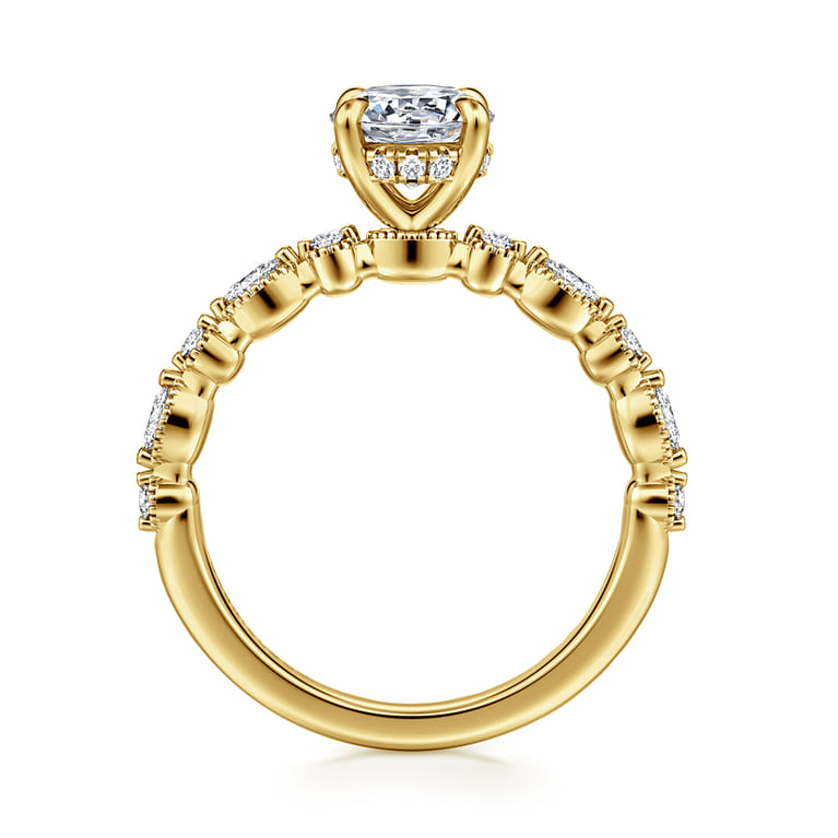 Lanna - 14K Yellow Gold Round Diamond Engagement Ring - 0.25 ct - Shot 2
