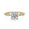 Lanna - 14K Yellow Gold Round Diamond Engagement Ring - 0.3 ct
