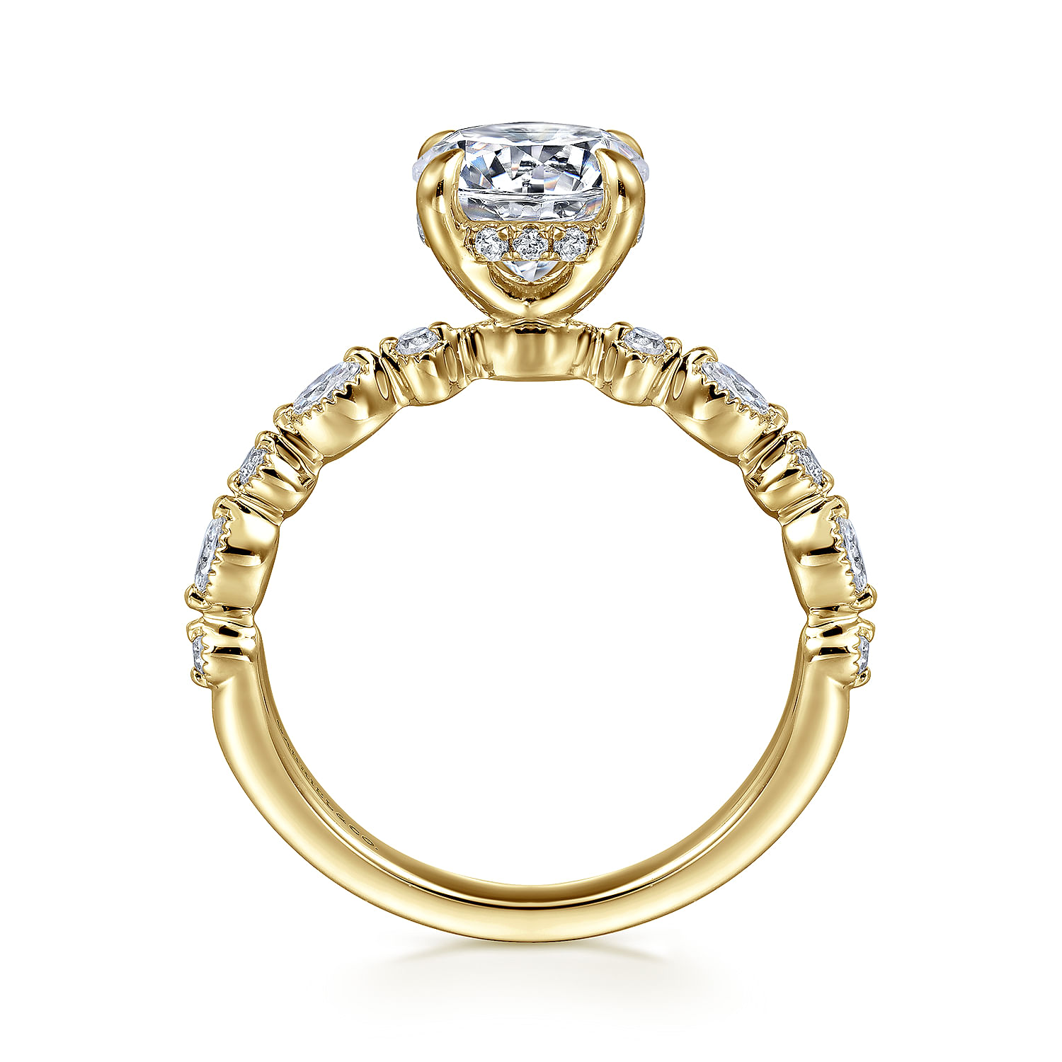 Lanna - 14K Yellow Gold Round Diamond Engagement Ring - 0.3 ct - Shot 2