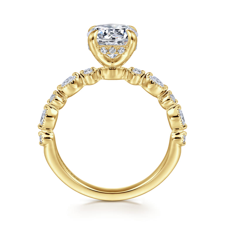 Lanna - 14K Yellow Gold Round Diamond Engagement Ring - 0.3 ct - Shot 2
