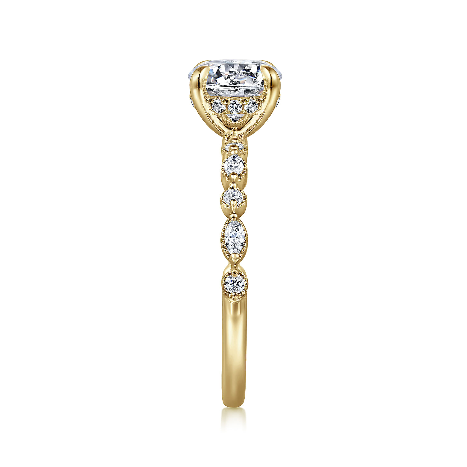 Lanna - 14K Yellow Gold Round Diamond Engagement Ring - 0.3 ct - Shot 5