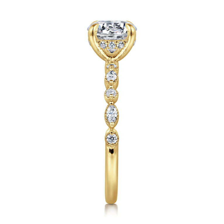 Lanna - 14K Yellow Gold Round Diamond Engagement Ring - 0.3 ct - Shot 5