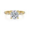 Lanna - 14K Yellow Gold Round Diamond Engagement Ring - 0.3 ct