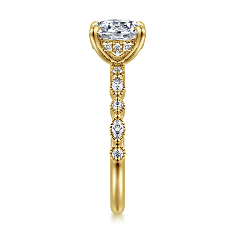 Lanna - 14K Yellow Gold Round Diamond Engagement Ring - 0.3 ct - Shot 4