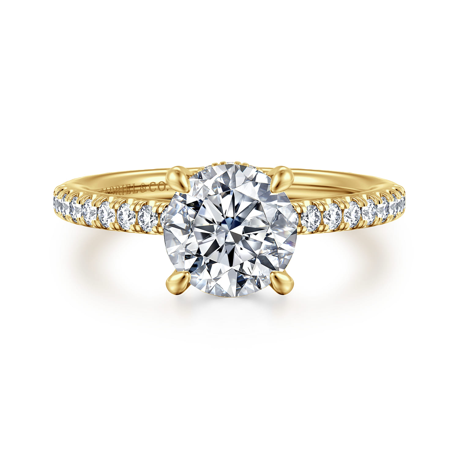 Franka - 14K Yellow Gold Round Diamond Engagement Ring - 0.3 ct - Shot 1