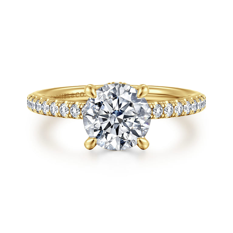Franka - 14K Yellow Gold Round Diamond Engagement Ring - 0.3 ct - Shot 1