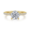 Franka - 14K Yellow Gold Round Diamond Engagement Ring - 0.3 ct