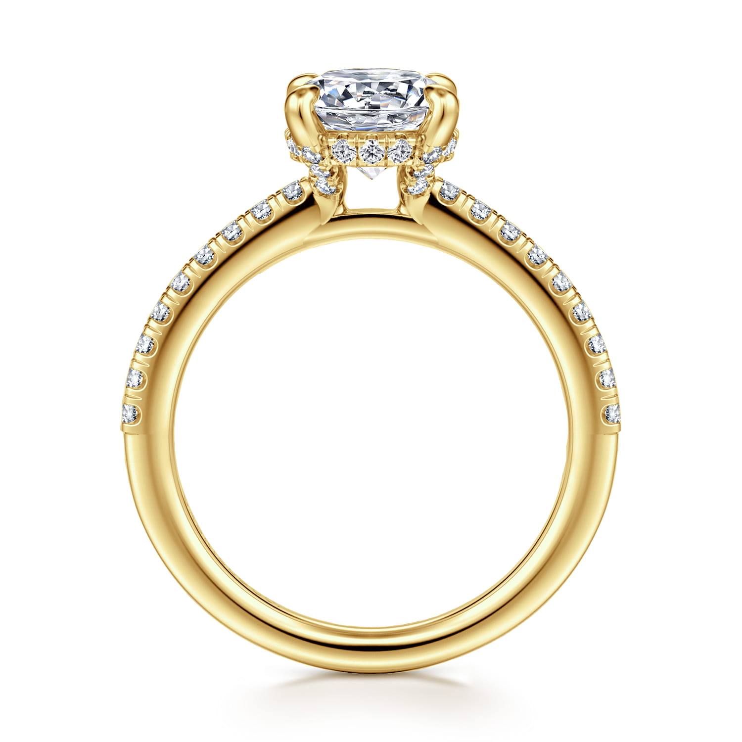 Franka - 14K Yellow Gold Round Diamond Engagement Ring - 0.3 ct - Shot 2