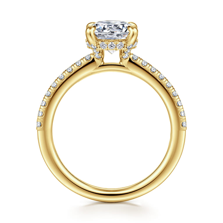Franka - 14K Yellow Gold Round Diamond Engagement Ring - 0.3 ct - Shot 2