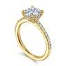 Franka - 14K Yellow Gold Round Diamond Engagement Ring - 0.3 ct