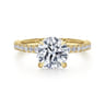 Alisa - 14K Yellow Gold Round Diamond Engagement Ring - 0.5 ct