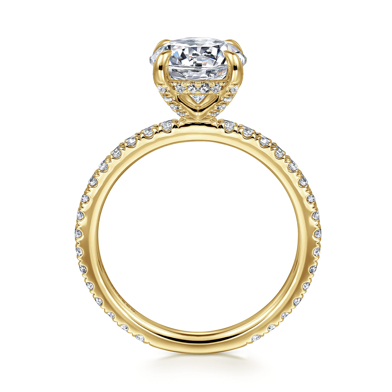 Alisa - 14K Yellow Gold Round Diamond Engagement Ring - 0.5 ct - Shot 2