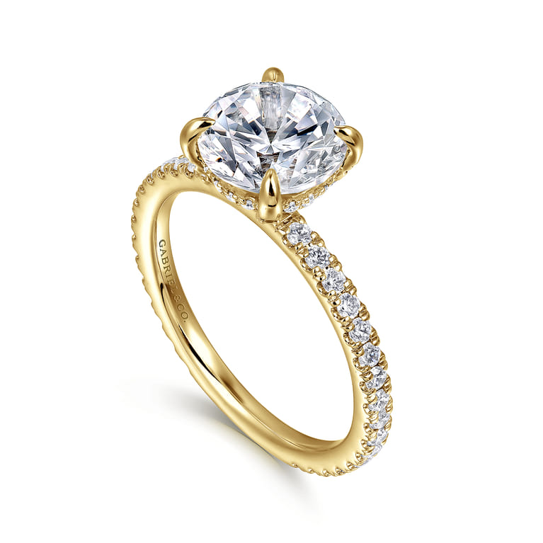 Alisa - 14K Yellow Gold Round Diamond Engagement Ring - 0.5 ct - Shot 3