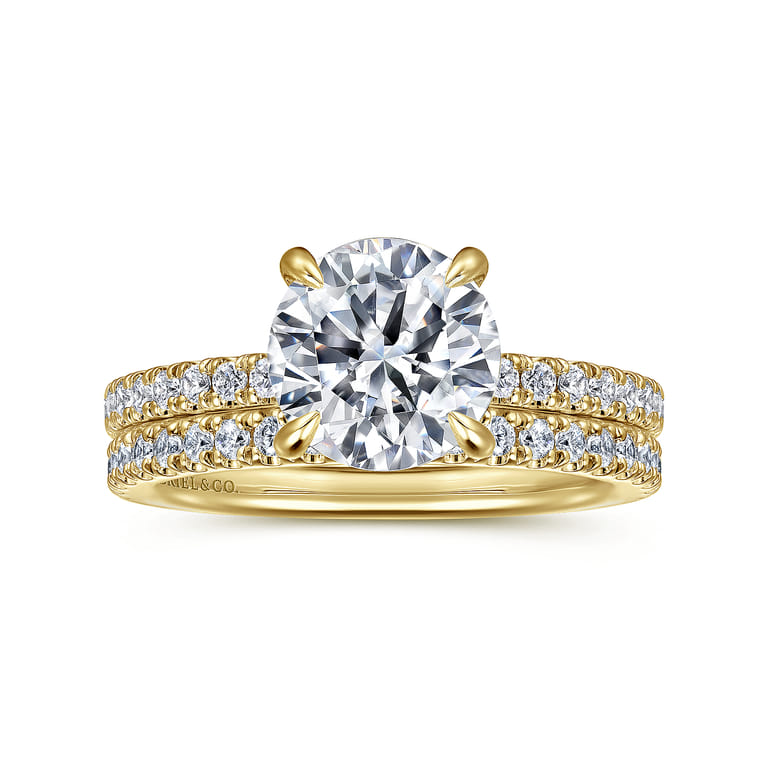 Alisa - 14K Yellow Gold Round Diamond Engagement Ring - 0.5 ct - Shot 4