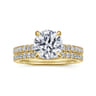 Alisa - 14K Yellow Gold Round Diamond Engagement Ring - 0.5 ct