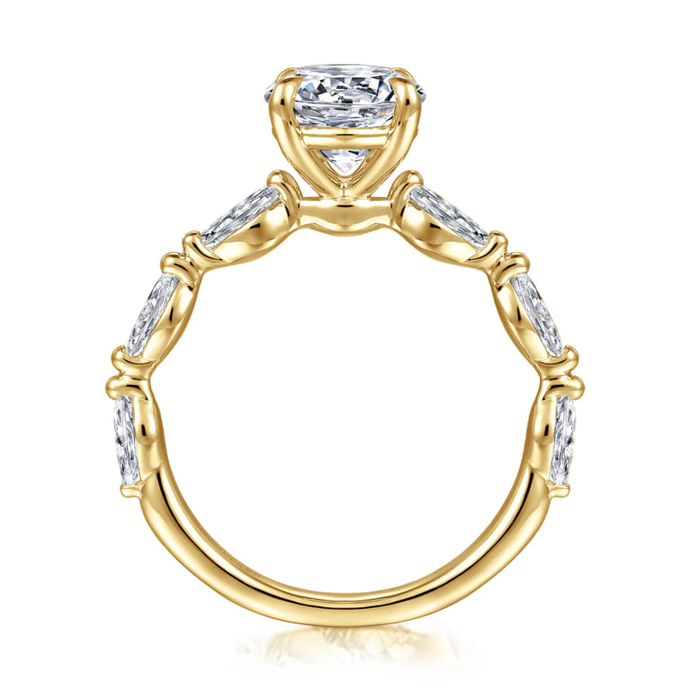 Caitte - 14K Yellow Gold Round Double Prong Diamond Engagement Ring - 0.5 ct - Shot 2