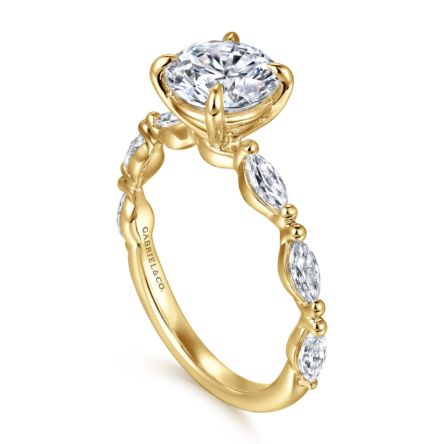 Caitte - 14K Yellow Gold Round Double Prong Diamond Engagement Ring - 0.5 ct - Shot 3