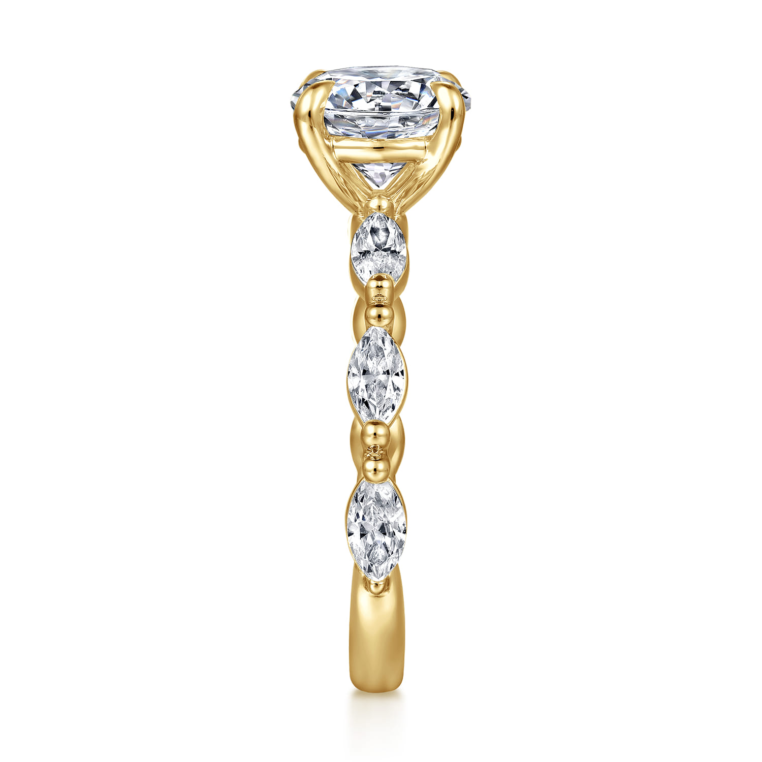 Caitte - 14K Yellow Gold Round Double Prong Diamond Engagement Ring - 0.5 ct - Shot 5