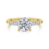 Eva - 14K Yellow Gold Round Diamond Engagement Ring - 0.3 ct