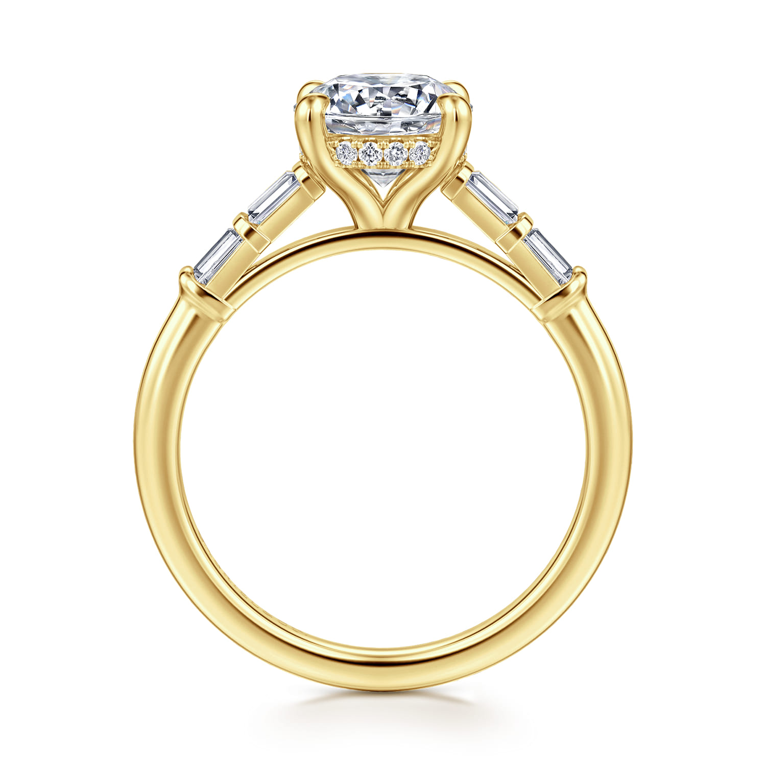 Eva - 14K Yellow Gold Round Diamond Engagement Ring - 0.3 ct - Shot 2