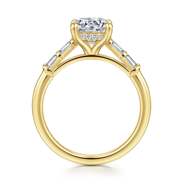 Eva - 14K Yellow Gold Round Diamond Engagement Ring - 0.3 ct - Shot 2