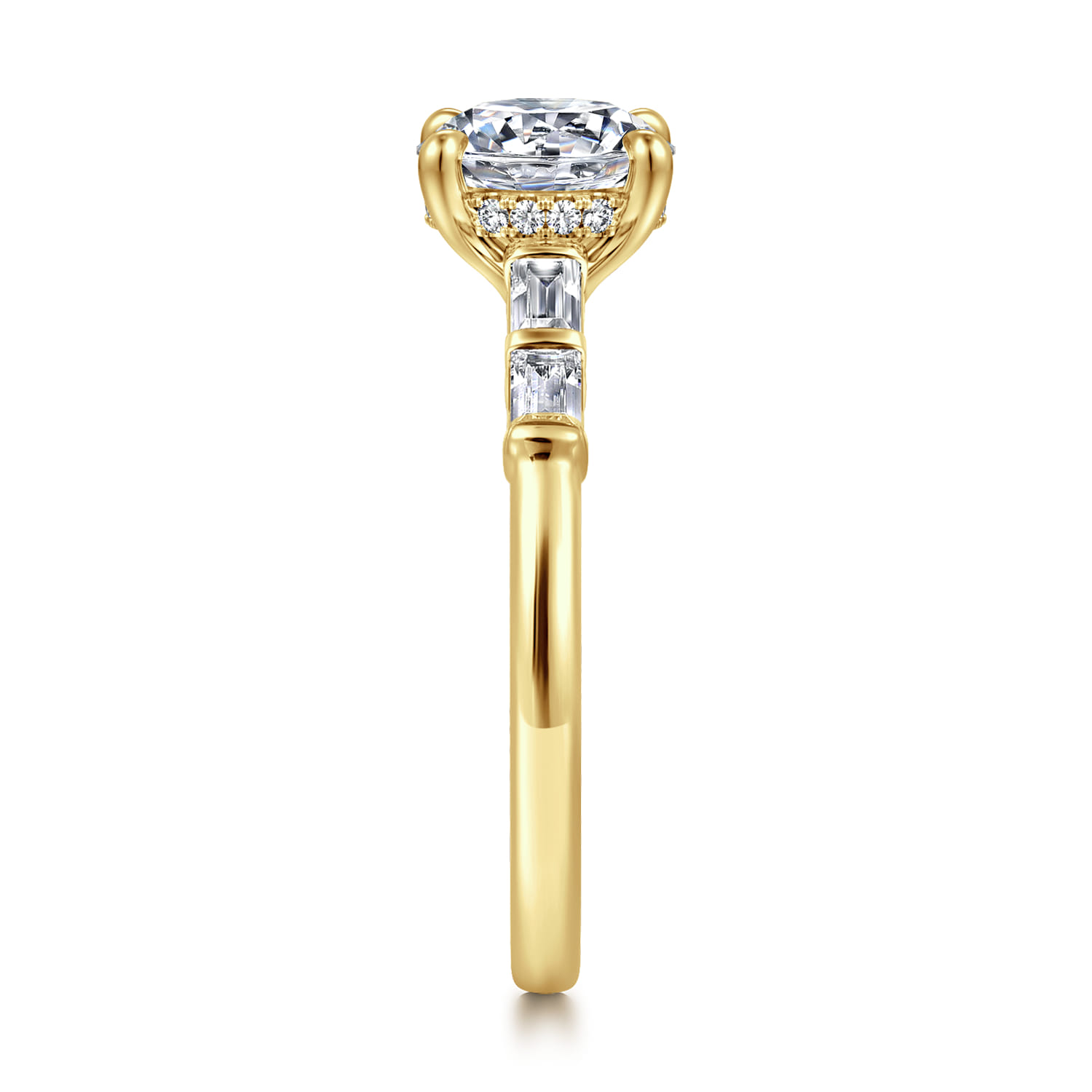 Eva - 14K Yellow Gold Round Diamond Engagement Ring - 0.3 ct - Shot 4