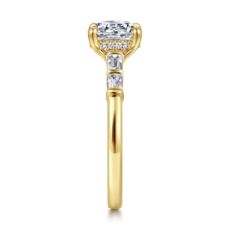 Eva - 14K Yellow Gold Round Diamond Engagement Ring - 0.3 ct - Shot 4