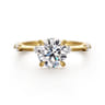 Frances - 14K Yellow Gold Round Diamond Engagement Ring - 0.12 ct