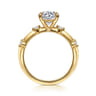 Frances - 14K Yellow Gold Round Diamond Engagement Ring - 0.12 ct
