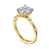 Frances - 14K Yellow Gold Round Diamond Engagement Ring - 0.12 ct