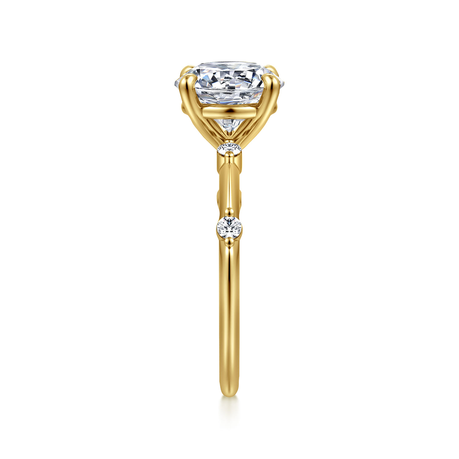 Frances - 14K Yellow Gold Round Diamond Engagement Ring - 0.12 ct - Shot 4