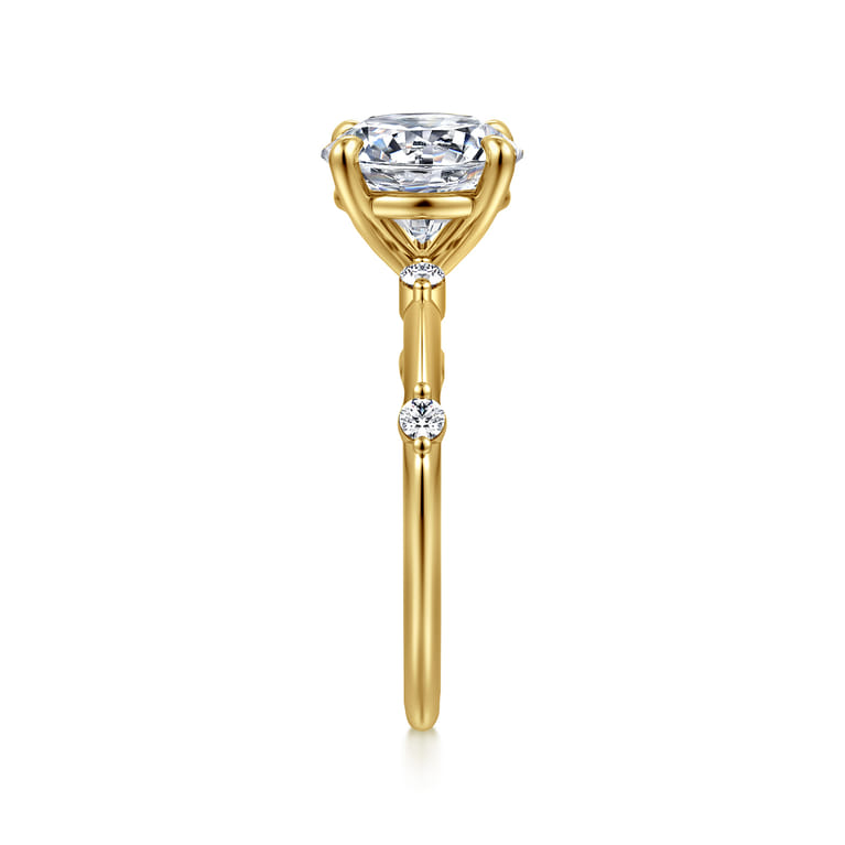 Frances - 14K Yellow Gold Round Diamond Engagement Ring - 0.12 ct - Shot 4