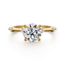 Frances - 14K Yellow Gold Round Diamond Engagement Ring - 0.12 ct