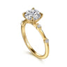 Frances - 14K Yellow Gold Round Diamond Engagement Ring - 0.12 ct