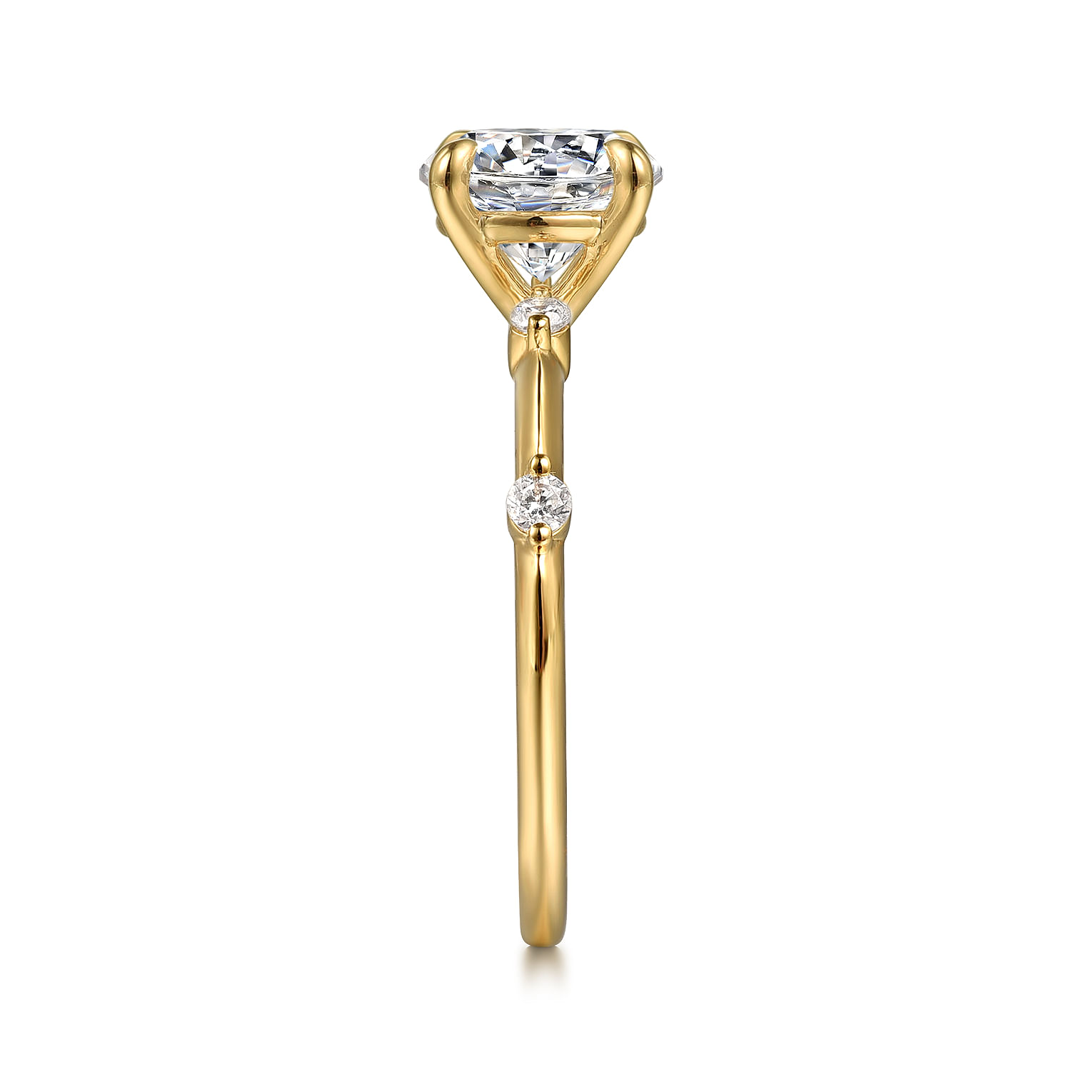Frances - 14K Yellow Gold Round Diamond Engagement Ring - 0.12 ct - Shot 5