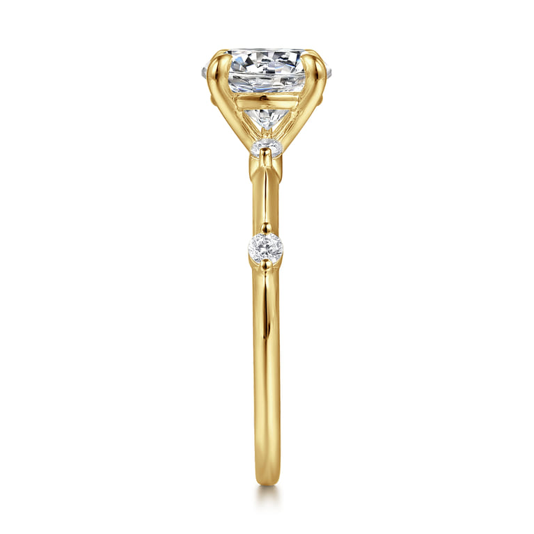 Frances - 14K Yellow Gold Round Diamond Engagement Ring - 0.12 ct - Shot 5