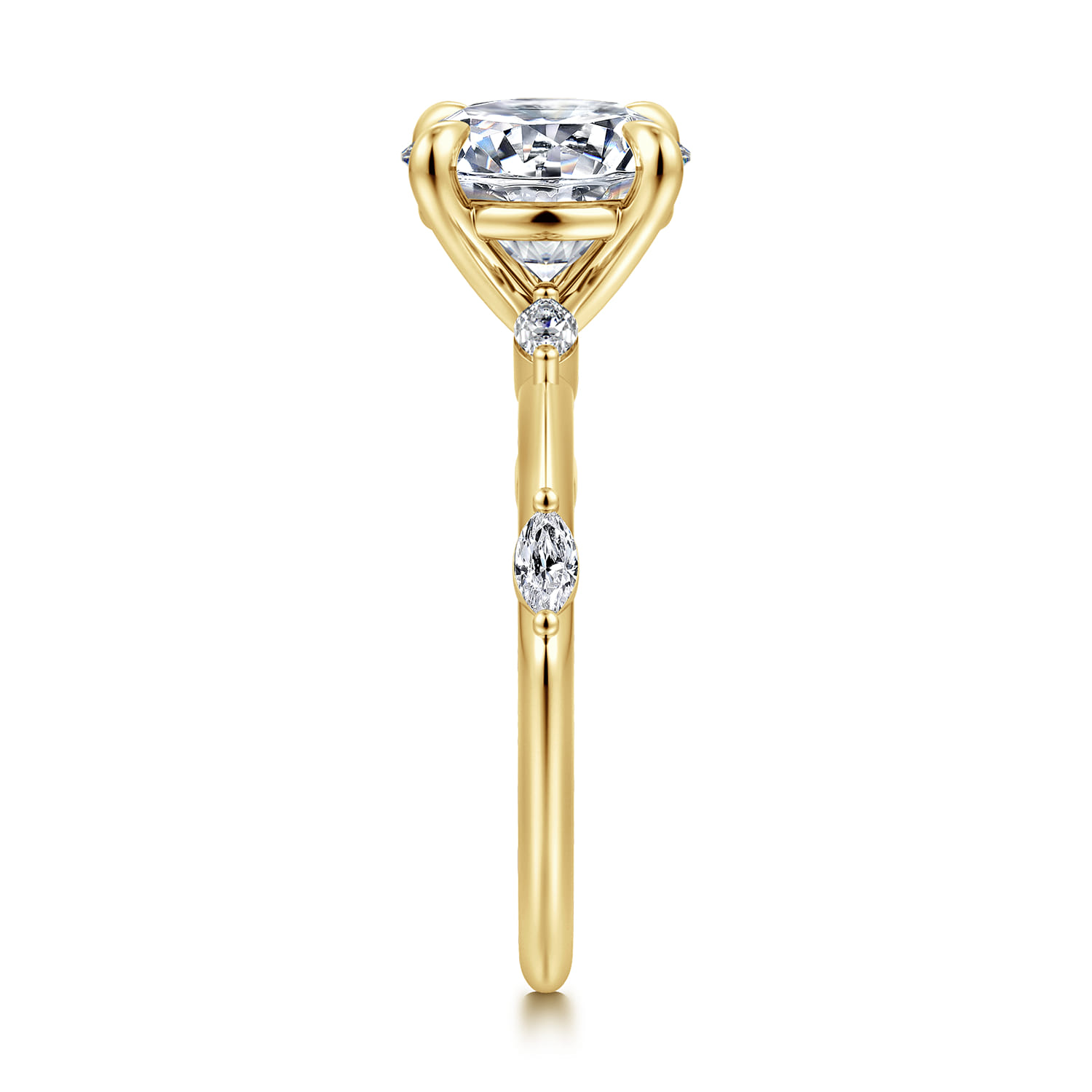 Marline - 14K Yellow Gold Round Diamond Engagement Ring - 0.17 ct - Shot 4