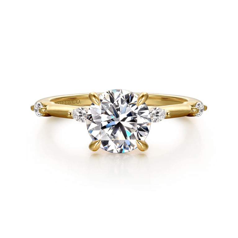 Marline - 14K Yellow Gold Round Diamond Engagement Ring - 0.17 ct