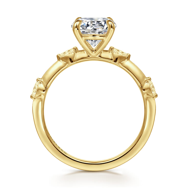 Marline - 14K Yellow Gold Round Diamond Engagement Ring - 0.17 ct - Shot 2