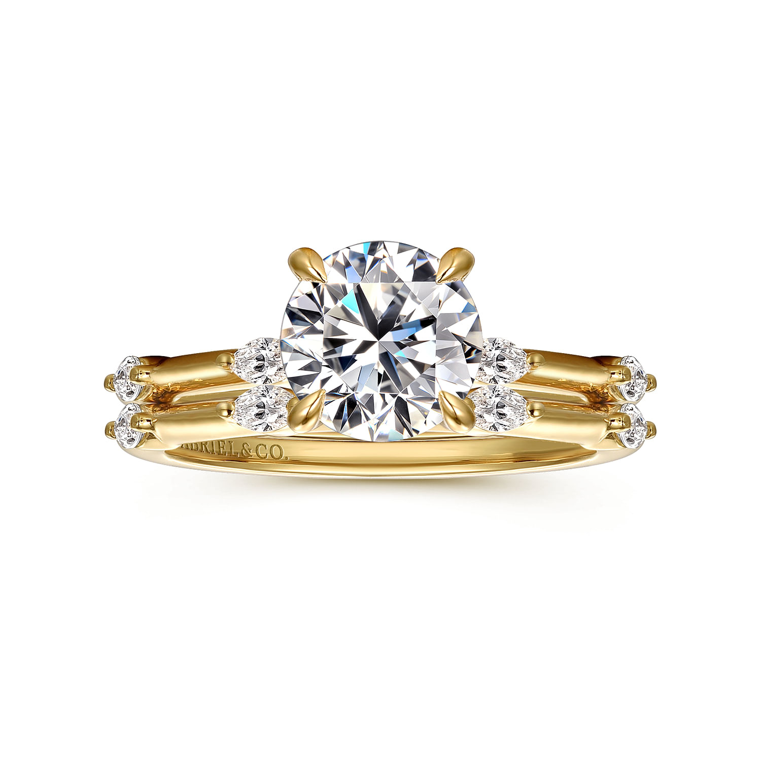 Marline - 14K Yellow Gold Round Diamond Engagement Ring - 0.17 ct - Shot 4