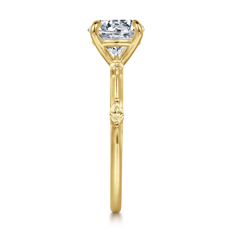 Marline - 14K Yellow Gold Round Diamond Engagement Ring - 0.17 ct - Shot 5