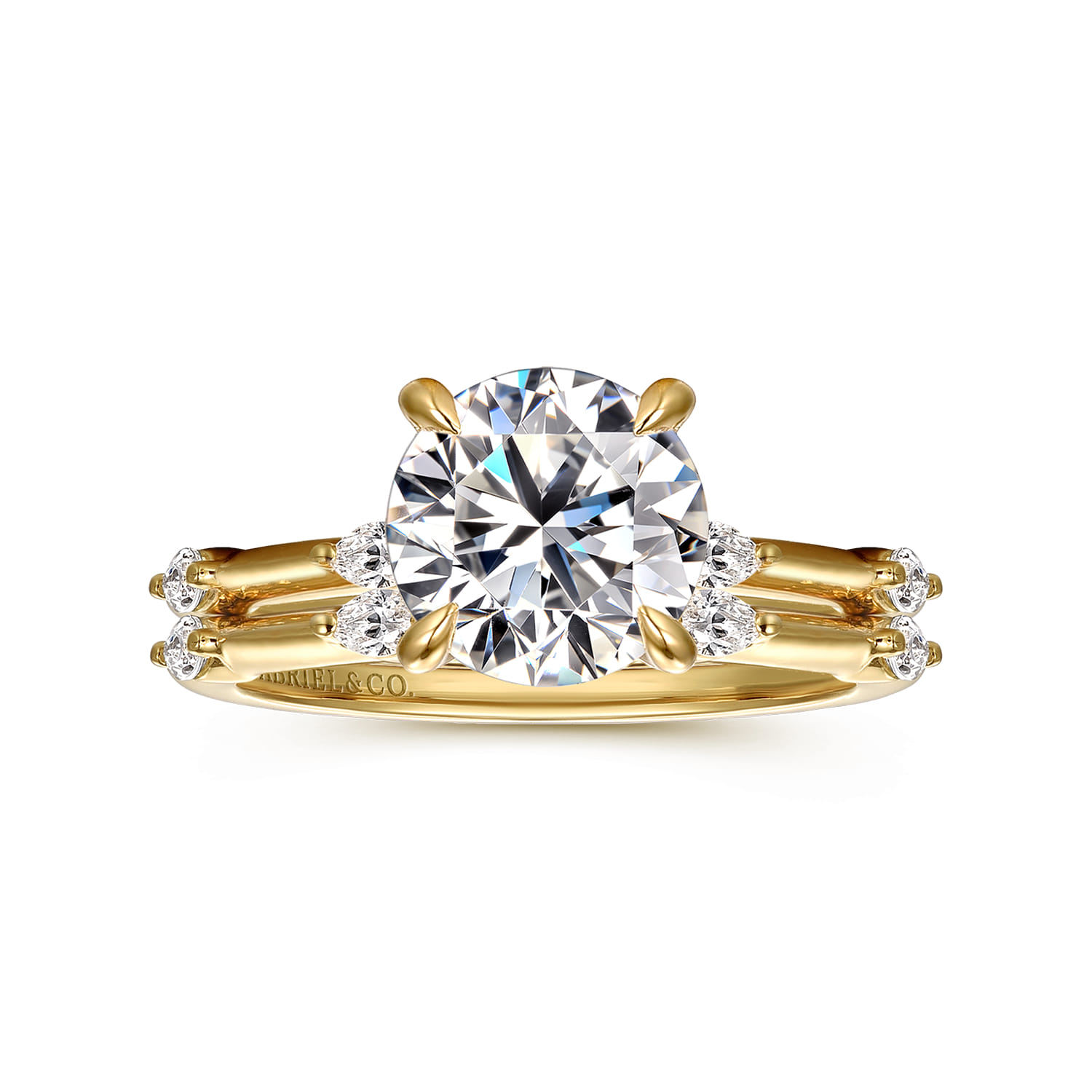 Marline - 14K Yellow Gold Round Diamond Engagement Ring - 0.17 ct - Shot 4