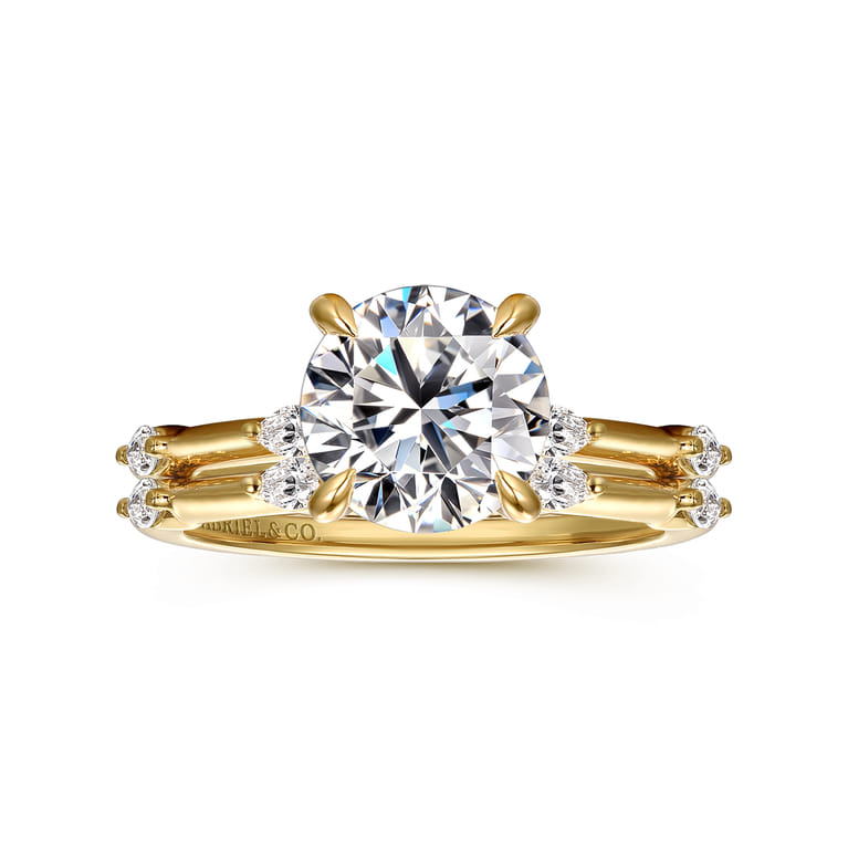Marline - 14K Yellow Gold Round Diamond Engagement Ring - 0.17 ct - Shot 4