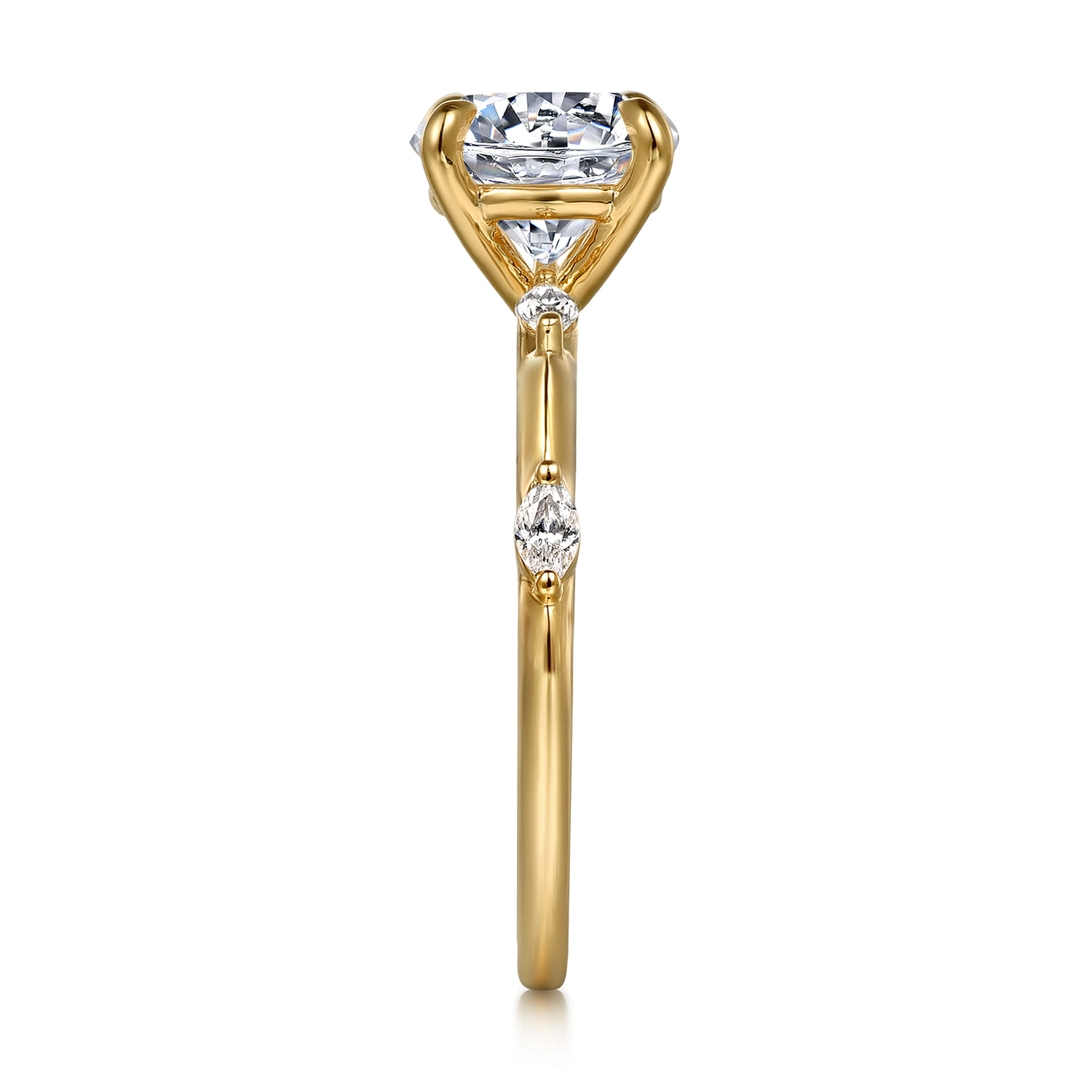 Marline - 14K Yellow Gold Round Diamond Engagement Ring - 0.17 ct - Shot 5