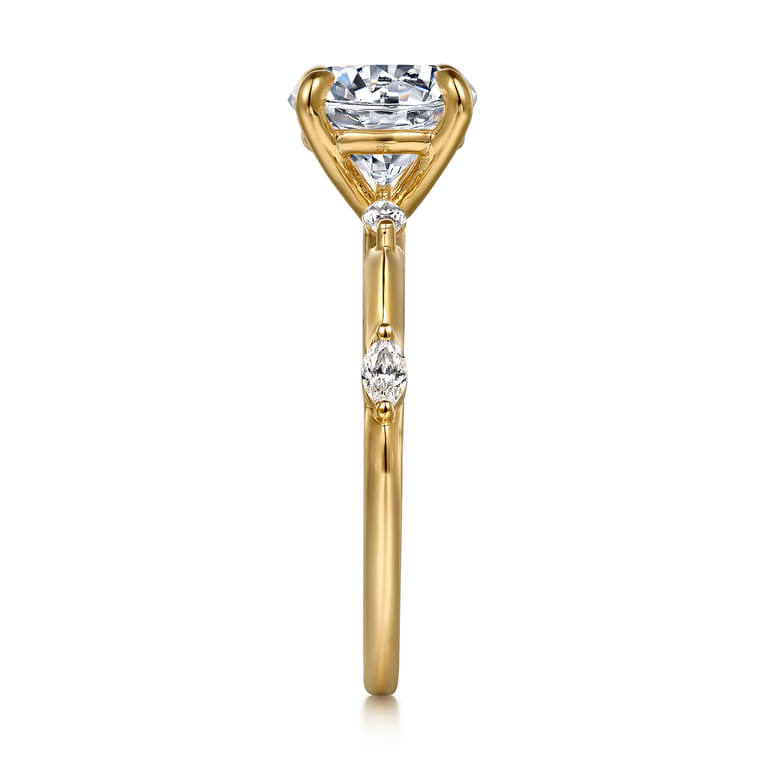 Marline - 14K Yellow Gold Round Diamond Engagement Ring - 0.17 ct - Shot 5
