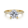 Kim - 14K Yellow Gold Round Diamond Engagement Ring - 0.4 ct
