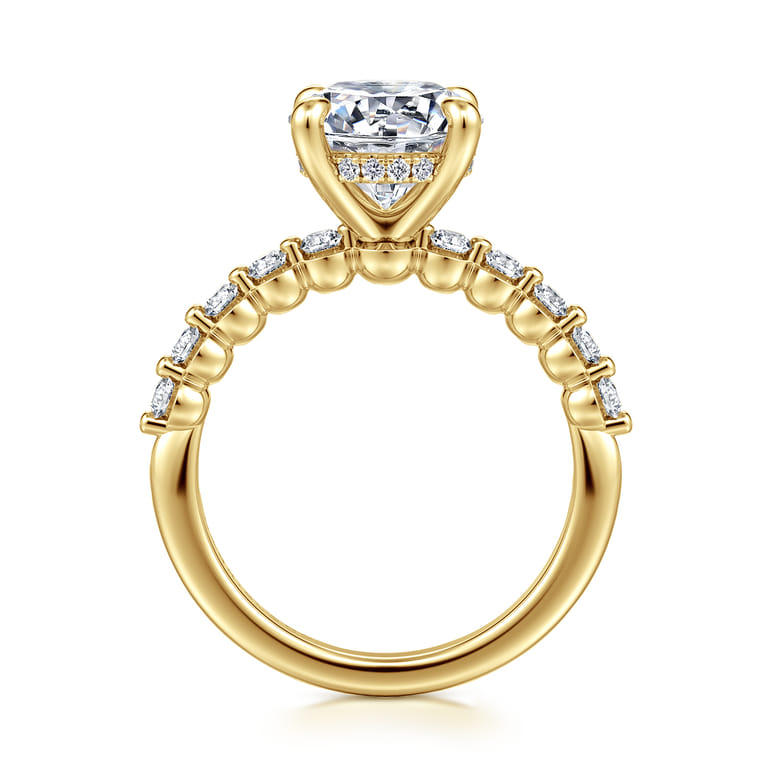 Kim - 14K Yellow Gold Round Diamond Engagement Ring - 0.4 ct - Shot 2