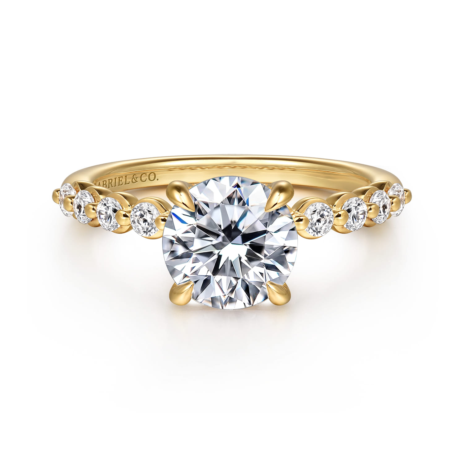 Kim - 14K Yellow Gold Round Diamond Engagement Ring - 0.4 ct - Shot 1