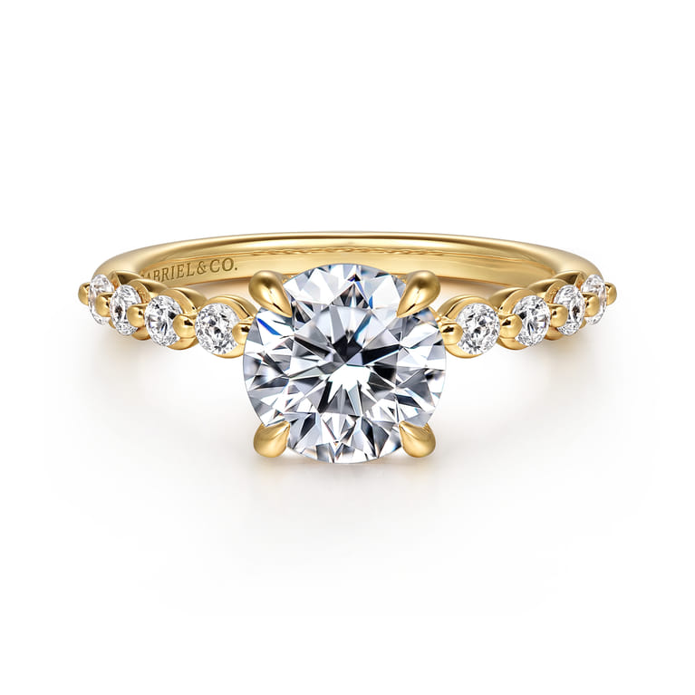 Kim - 14K Yellow Gold Round Diamond Engagement Ring - 0.4 ct - Shot 1